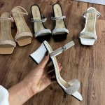 صندل پاشنه دوحالته نگینی آیدا - تصویر 2